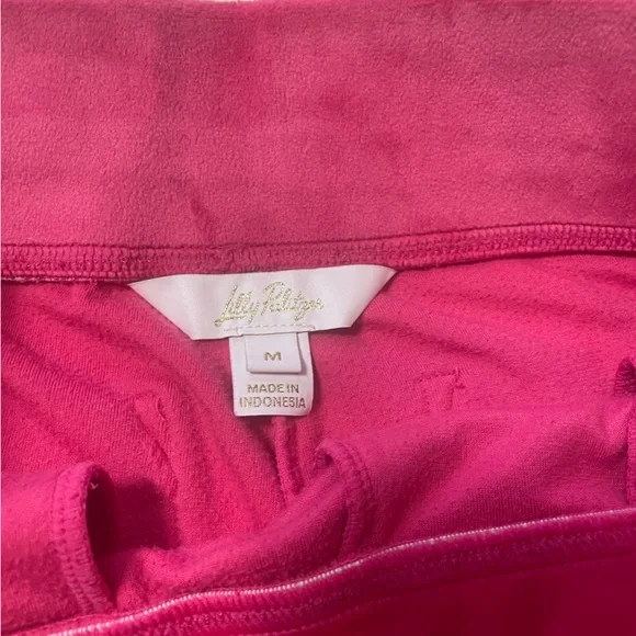 Lilly Pulitzer Mallie Velour Pants Raspberry Rouge - Picture 8 of 13